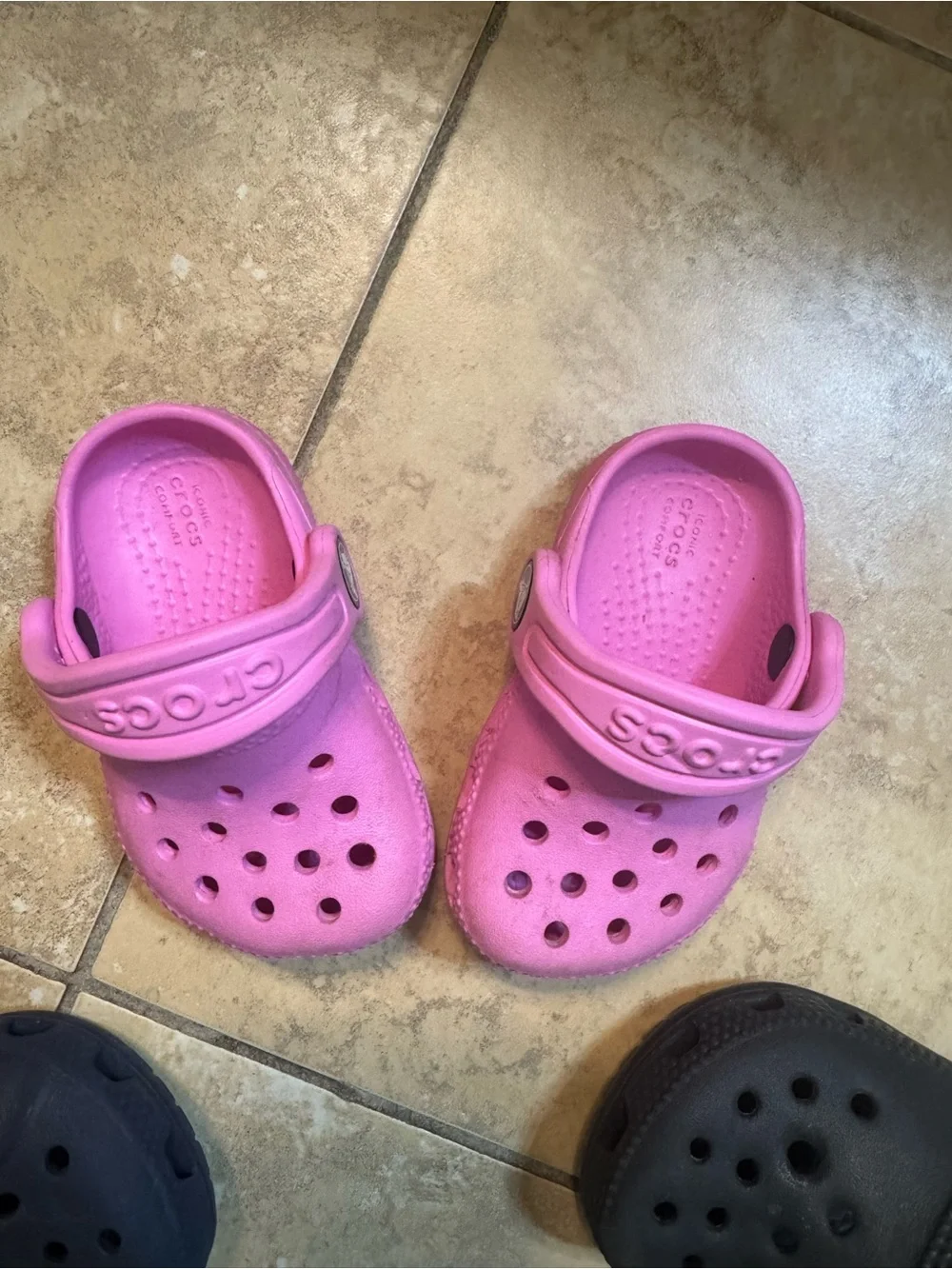 CROCS Kids Classic Clogs in Pink, Black & Navy